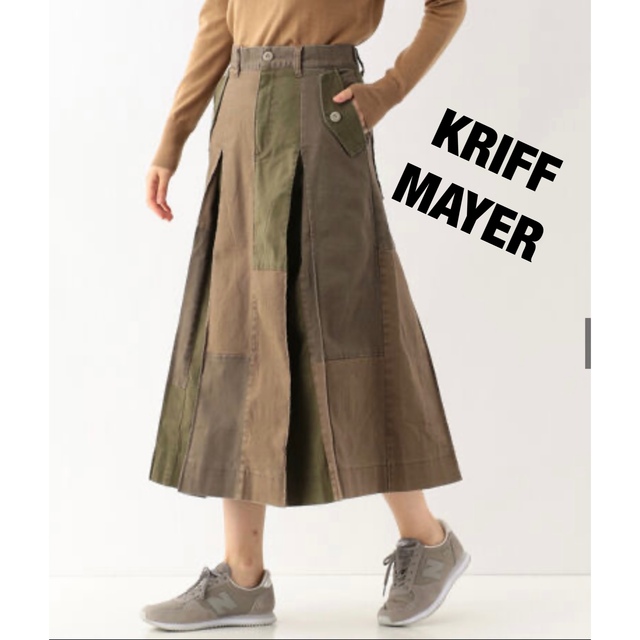 KRIFF MAYER(クリフメイヤー)のクリフメイヤー KRIFF MAYER カーキパッチワーク スカート レディースのスカート(ロングスカート)の商品写真