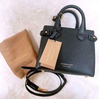BURBERRY - Burberry バナー トートバッグ ベイビーサイズ ブラックの