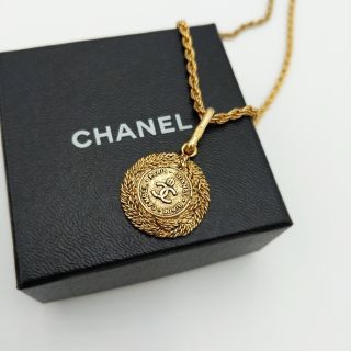 美品✨ CHANEL シャネル ネックレス コイン サークル ゴールド-