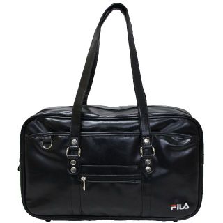 フィラ(FILA)のFILA フィラ スクールバッグ スクバ 合皮 大きめB4サイズ★ブラック新品(レッスンバッグ)