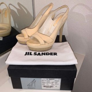 ジル サンダー JIL SANDER サンダル ブロックヒール レザー レディース シューズ 靴 アイボリー系  J15WP0072 P5269 277