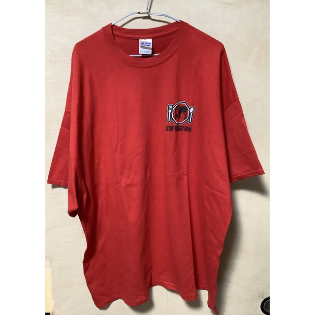 GILDAN(ギルタン)の大きいサイズ男女兼用　赤いSTOP HUNGER NOWのプリントTシャツ メンズのトップス(Tシャツ/カットソー(半袖/袖なし))の商品写真
