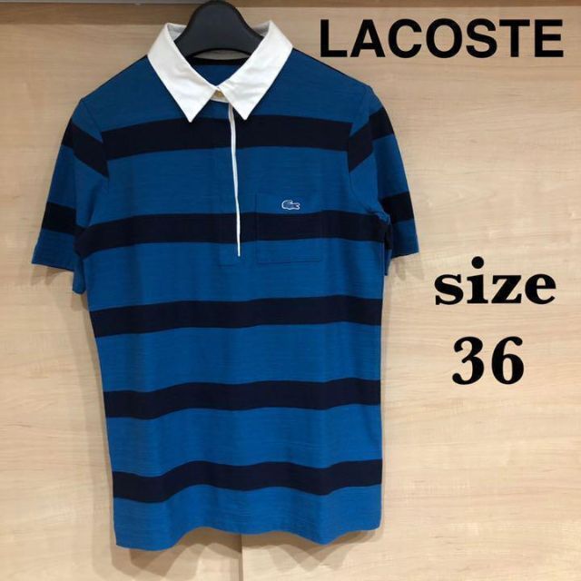 LACOSTE(ラコステ)のLACOSTE ラコステ　ポロシャツ　スラブボーダー　プルオーバー　レディース レディースのトップス(ポロシャツ)の商品写真