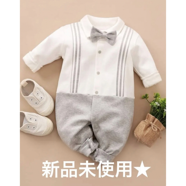 新品★男の子蝶ネクタイ付きロンパース キッズ/ベビー/マタニティのベビー服(~85cm)(ロンパース)の商品写真