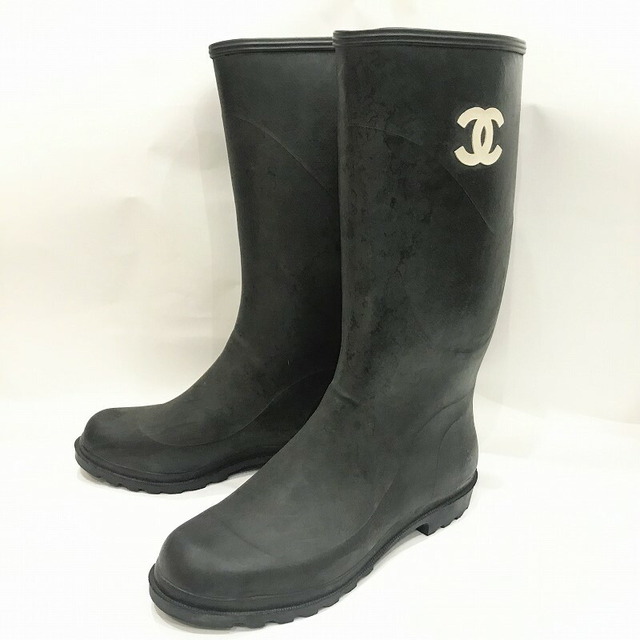 [USED/]CHANEL シャネル その他靴 ヴィンテージ ココマーク レインブーツ 長靴 40 ブラック 40  ai-tdc-02988のサムネイル