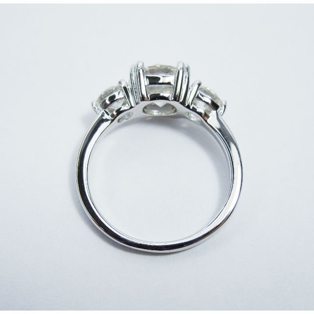 約15.25号 3EX 合計2.8ct モアサナイト リング2ct0.4ct×2 【国内即発送