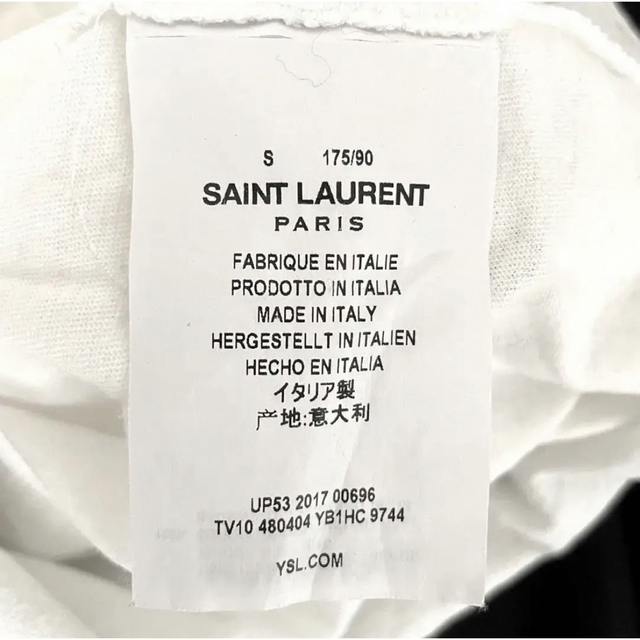 Saint Laurent(サンローラン)の最安値【激レア】サンローラン パリ ロゴ サイン オーバーサイズ Tシャツ 白 メンズのトップス(Tシャツ/カットソー(半袖/袖なし))の商品写真