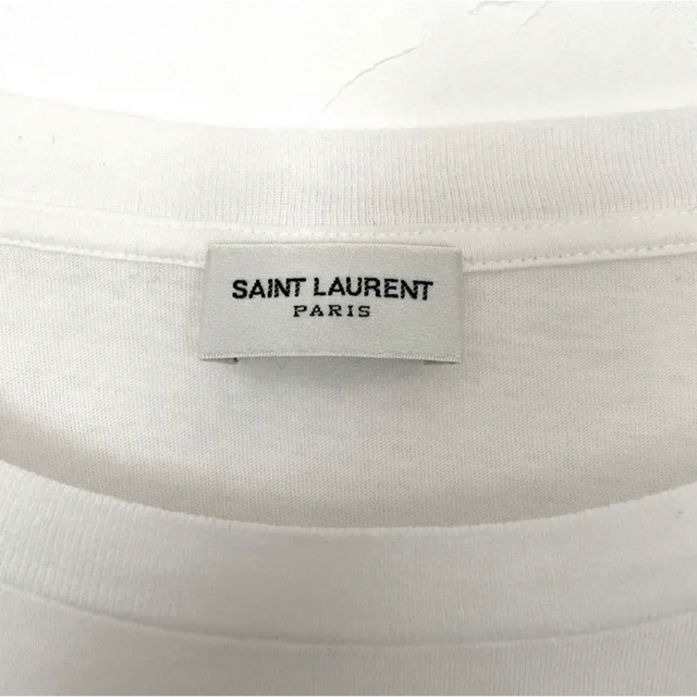 Saint Laurent(サンローラン)の最安値【激レア】サンローラン パリ ロゴ サイン オーバーサイズ Tシャツ 白 メンズのトップス(Tシャツ/カットソー(半袖/袖なし))の商品写真