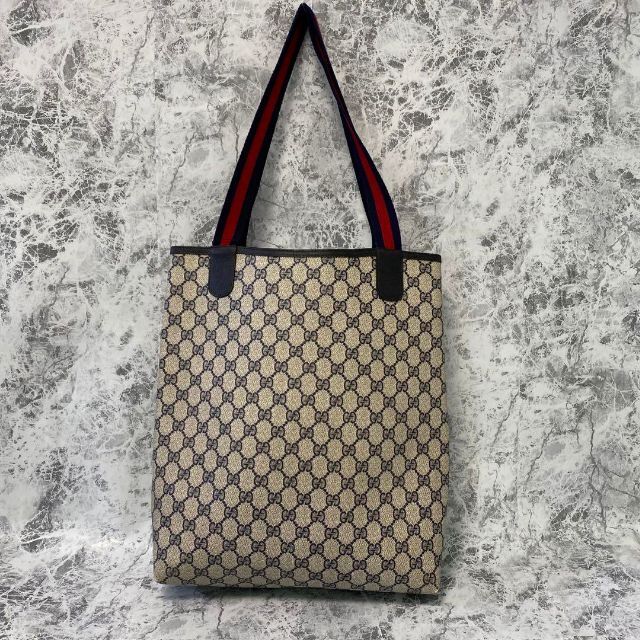 Gucci - GUCCI オールドグッチ GGプラス シェリーライン トートバッグ