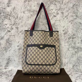 グッチ(Gucci)のGUCCI オールドグッチ GGプラス シェリーライン トートバッグ レザー(トートバッグ)