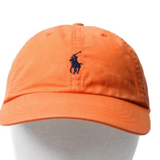Ralph Lauren(ラルフローレン)のポロ ラルフローレン ポニー刺繍 ベースボール キャップ オレンジ 帽子 本革 メンズの帽子(キャップ)の商品写真