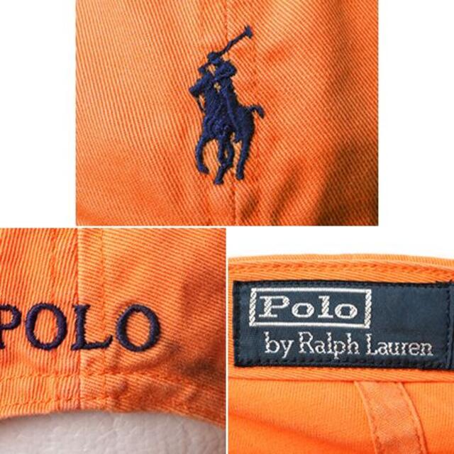 Ralph Lauren(ラルフローレン)のポロ ラルフローレン ポニー刺繍 ベースボール キャップ オレンジ 帽子 本革 メンズの帽子(キャップ)の商品写真