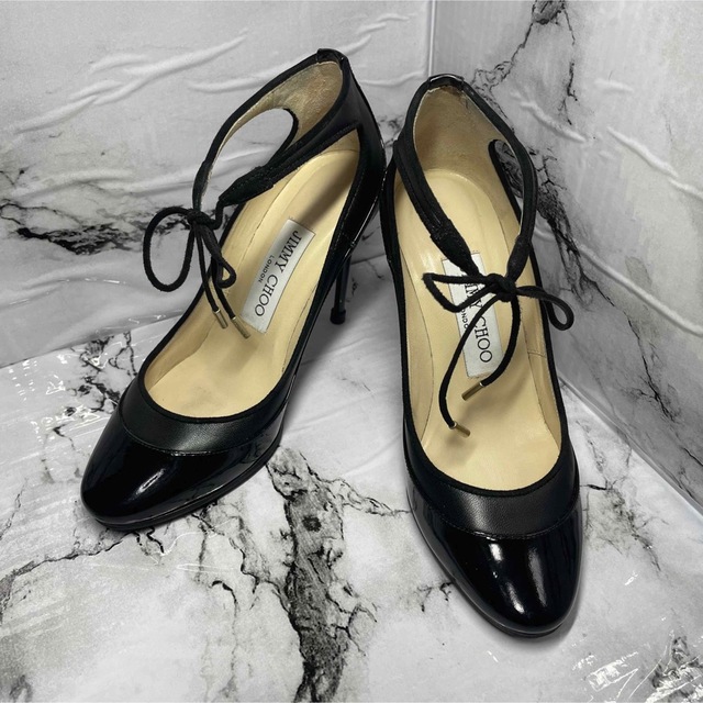 【美品】☆jimmy  choo☆エナメルパンプス☆22☆黒ハイヒール/パンプス