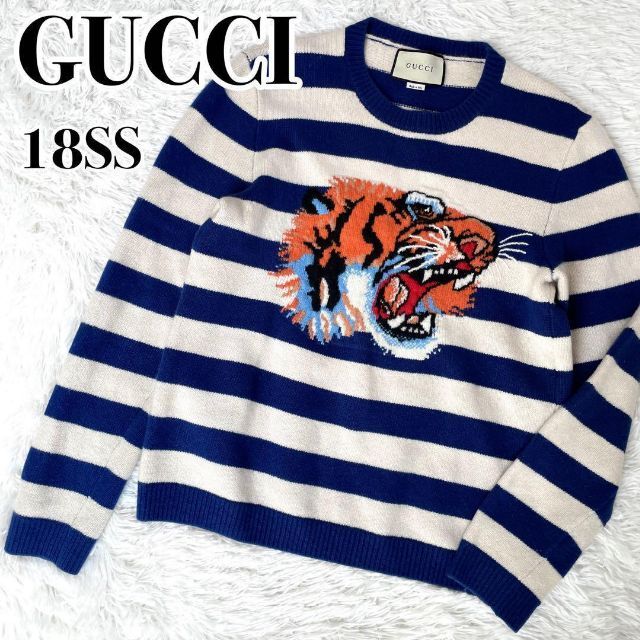 希少『GUCCI』18SS TIGER HEAD LOVED ボーダー ニット 驚きの価格 www