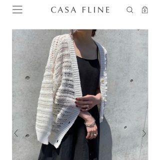 CASA FLINE】【美品】コットンテープニットカーディガン www