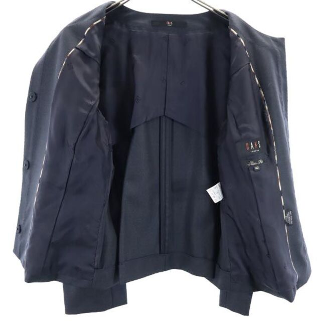 DAKS(ダックス)のダックス 日本製 ウールブレンド ノーカラージャケット 42 ネイビー系 DAKS レディース 【中古】  【230405】 レディースのジャケット/アウター(ロングコート)の商品写真