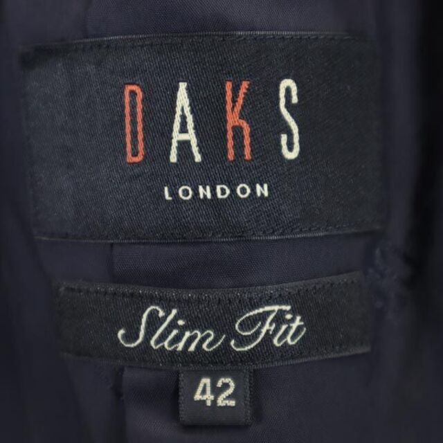 DAKS(ダックス)のダックス 日本製 ウールブレンド ノーカラージャケット 42 ネイビー系 DAKS レディース 【中古】  【230405】 レディースのジャケット/アウター(ロングコート)の商品写真