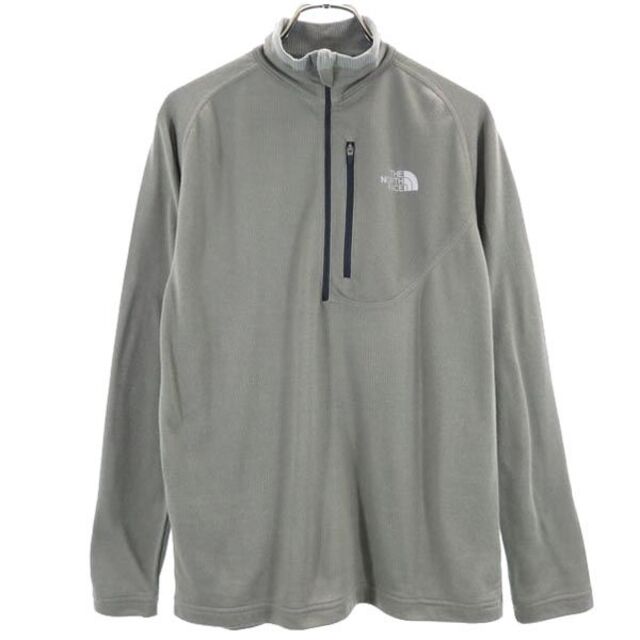 ノースフェイス NT35807 アウトドア ハーフジップ 長袖 Tシャツ S グレー系 THE NORTH FACE ロゴ メンズ   【230405】