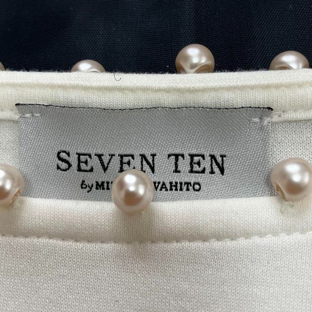 美品✨セブンテン パールスエットプルオーバー ドルマンスリーブ 白 ホワイト S