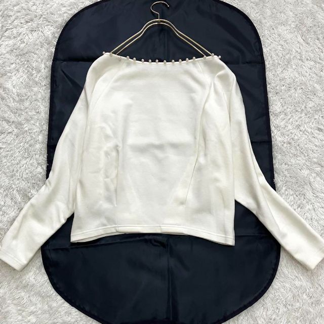 美品✨セブンテン パールスエットプルオーバー ドルマンスリーブ 白