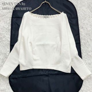 美品✨セブンテン パールスエットプルオーバー ドルマンスリーブ 白 ホワイト S