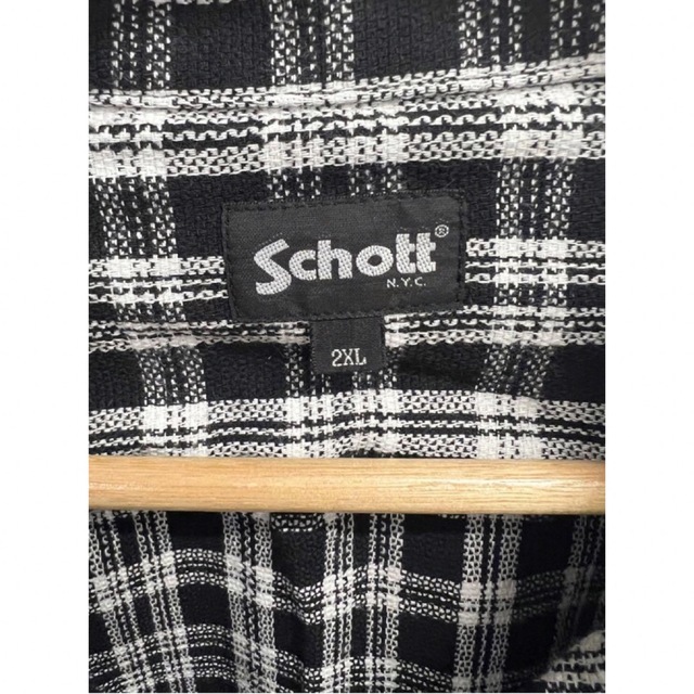 schott(ショット)のD Schott ショット オープンカラー　長袖　チェックシャツ メンズのトップス(Tシャツ/カットソー(七分/長袖))の商品写真