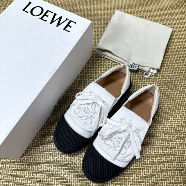 LOEWE - LOEWE ロエベ キャンバス フラップ スニーカー 37の通販 by
