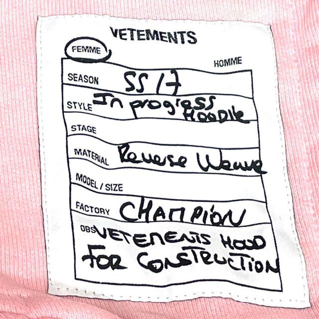 VETEMENTSヴェトモン×Championチャンピオン ショートパーカー