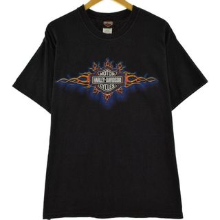 ハーレーダビッドソン(Harley Davidson)の古着 ハーレーダビッドソン Harley-Davidson 両面プリント モーターサイクル バイクTシャツ USA製 メンズL /eaa317433(Tシャツ/カットソー(半袖/袖なし))