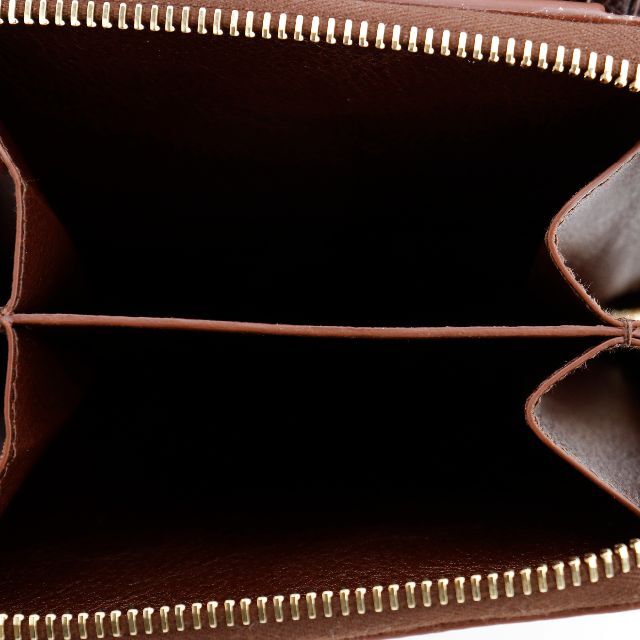 IL BISONTE(イルビゾンテ)のイルビゾンテ 財布 二つ折り レザー 本革 ダークブラウン こげ茶 ミニ財布 レディースのファッション小物(財布)の商品写真