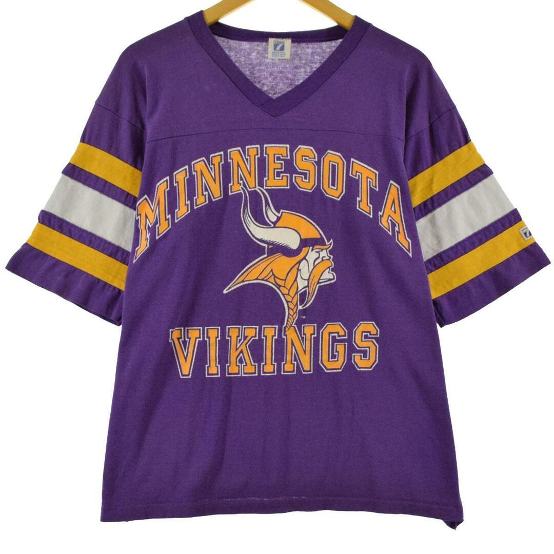 80年代 LOGO7 NFL MINNESOTA VIKINGS ミネソタバイキングス ゲームシャツ フットボールシャツ USA製 メンズL ヴィンテージ /eaa317527