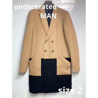 アンデコレイテッドマン(undecorated MAN)の【アンデコレイテッドマン】バイカラーシャギーダブルチェスターコート　ロングコート(チェスターコート)