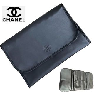 シャネル(CHANEL)の【希少美品】CHANEL シャネル　コスメポーチ　化粧入　フランス製　ブラック(ポーチ)