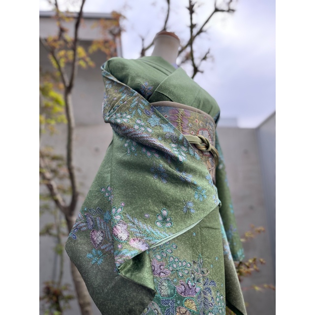 水色に辻ヶ花模様の訪問着 着物-