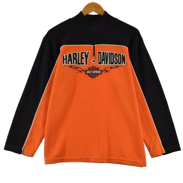 ハーレーダビッドソン Harley-Davidson ハーフジップ ロングTシャツ ロンT メンズM /eaa317012