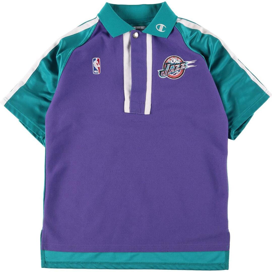 Champion(チャンピオン)の古着 チャンピオン Champion AUTHENTIC ATHLETIC APPAREL NBA UTAH JAZZ ユタジャス ハーフジップ 半袖 ポロシャツ メンズM /eaa318295 メンズのトップス(ポロシャツ)の商品写真