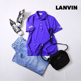 ランバン(LANVIN)のLANVIN ポロシャツ ゴルフ スポーツ 美品 刺繍 ロゴ(ポロシャツ)