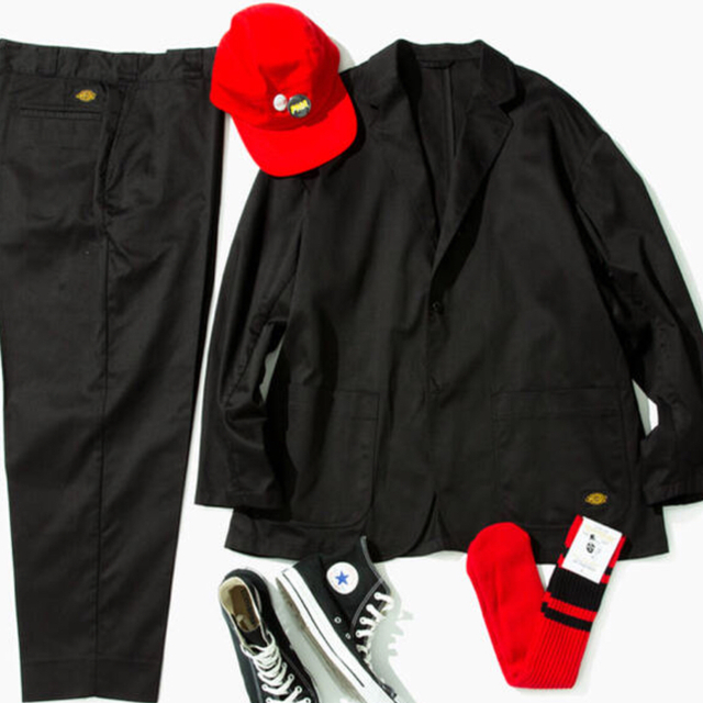 Dickies(ディッキーズ)の20SS Dickies×TRIPSTER×BEAMS スーツ 黒セットアップＬ メンズのスーツ(セットアップ)の商品写真