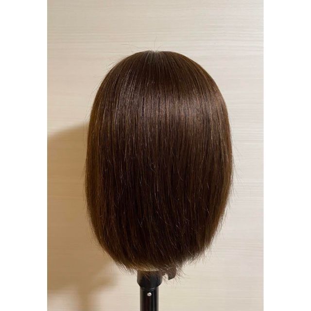 ❤新品高品質 全人毛100% 広範囲 人工皮膚 ストレート 部分 茶 30cm❤ 2