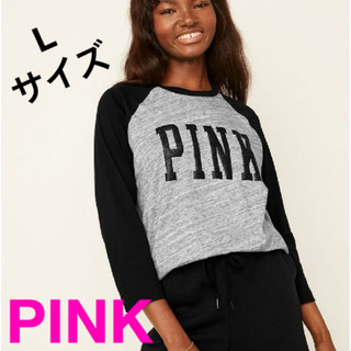 ヴィクトリアズシークレット(Victoria's Secret)の新作🐕可愛いロゴマークTシャツ VS PINK Lサイズ💕新品未使用(Tシャツ(長袖/七分))