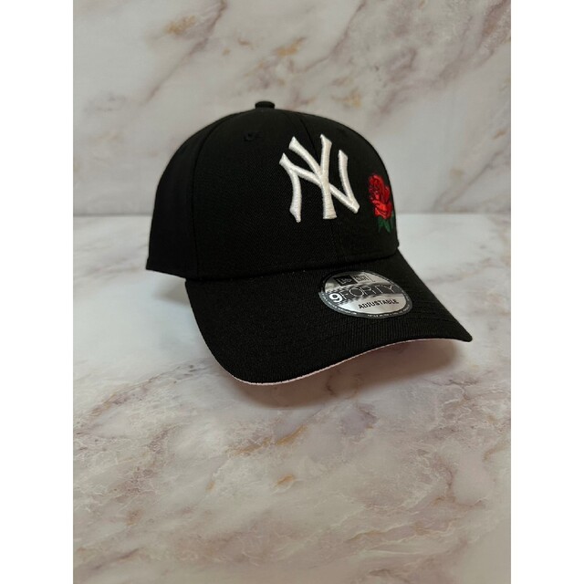 帽子Newera 9forty ニューヨークヤンキース ローズ刺繍 スナップバック