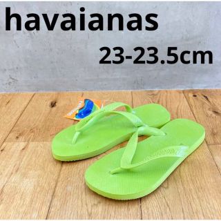 ハワイアナス(havaianas)の新品送料込み　ハワイアナス　サンダル　ネオングリーン　23.5cm(ビーチサンダル)