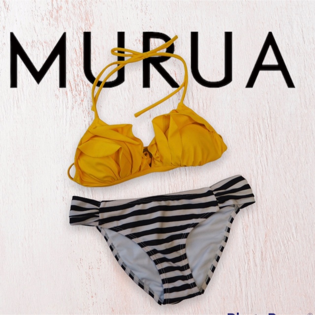 MURUA(ムルーア)のイエロー ビキニ ボーダー 水着 MURUA レディースの水着/浴衣(水着)の商品写真