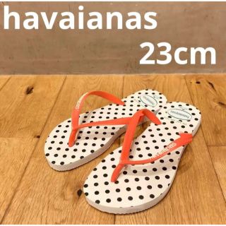 ハワイアナス(havaianas)の新品送料込み　ハワイアナス　サンダル　ホワイトドット　23cm(ビーチサンダル)