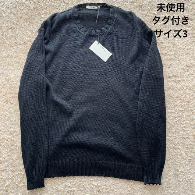 【未使用】AURALEE FLAT YARN KNIT ブラック サイズ3