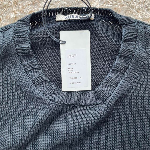 AURALEE - 【未使用】AURALEE FLAT YARN KNIT ブラック サイズ3の通販