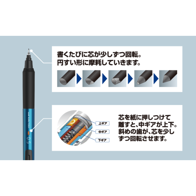 三菱鉛筆(ミツビシエンピツ)のクルトガ　KURUTOGA　KSモデル　新作　新モデル　0.5ｍｍ　ネイビー インテリア/住まい/日用品の文房具(ペン/マーカー)の商品写真