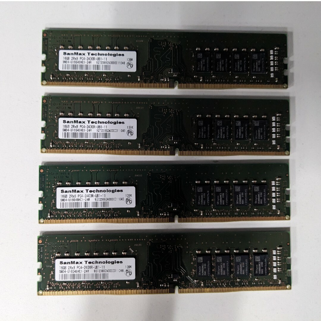 デスクトップPC用DDR4メモリー 16GB 4枚 PC4-2400R