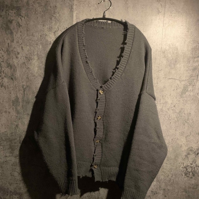 VINTAGE Bulky Knit Cardigan ダメージ加工カーディガン