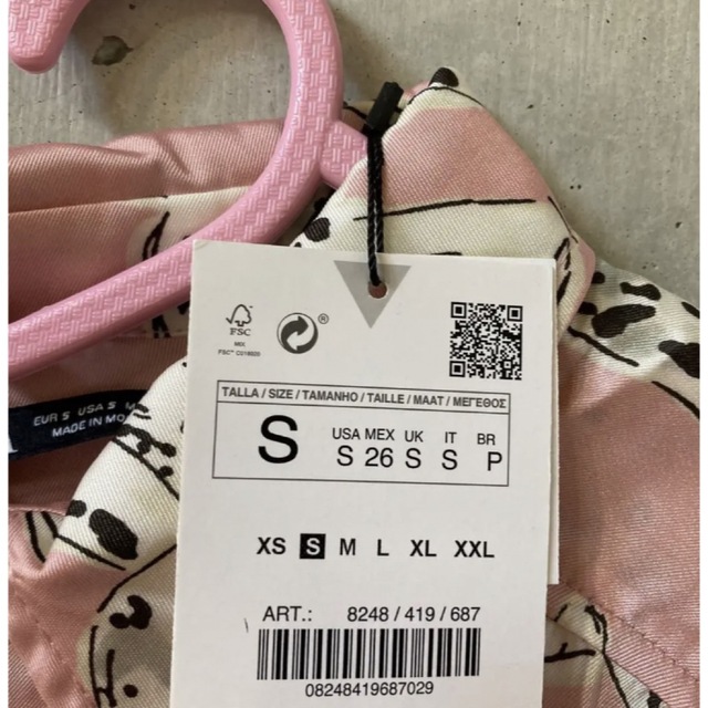 ZARA(ザラ)の★ZARA★ザラ ワンちゃん ダルメシアン 犬柄 犬 ワンピース ピンク S レディースのワンピース(ロングワンピース/マキシワンピース)の商品写真